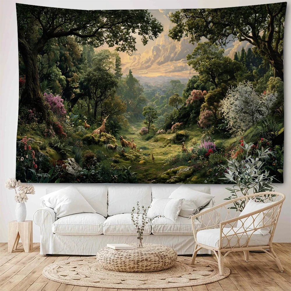 

Mysterious forest, big tree scenery, ancient forest scenery, background decoration, tapestry, home background, wall decoration
