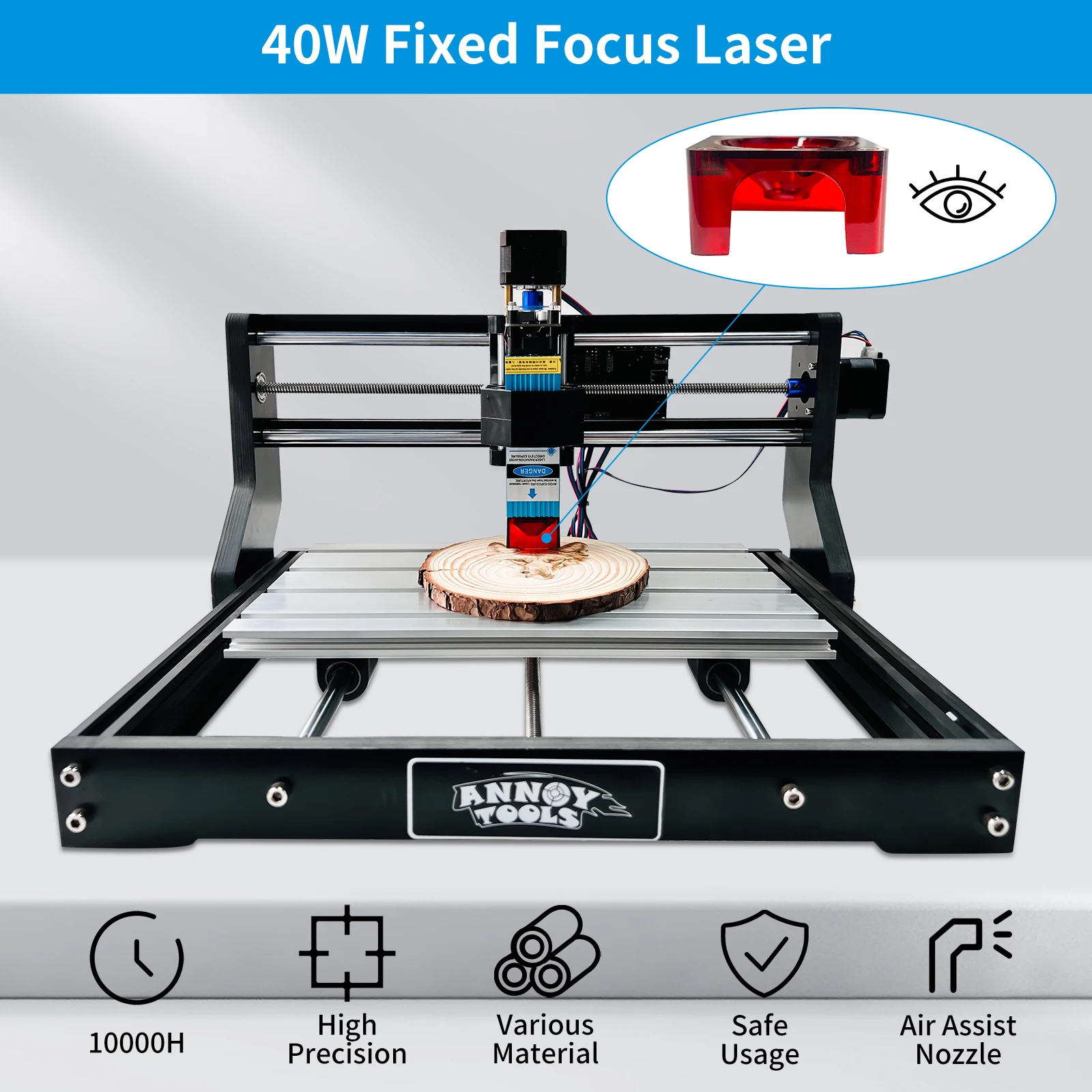 Tête Laser 40W 450nm TTL/PWM, Technologie FAC, pour Gravure sur Métal, Bois, Acrylique, Machine de Routeur CNC