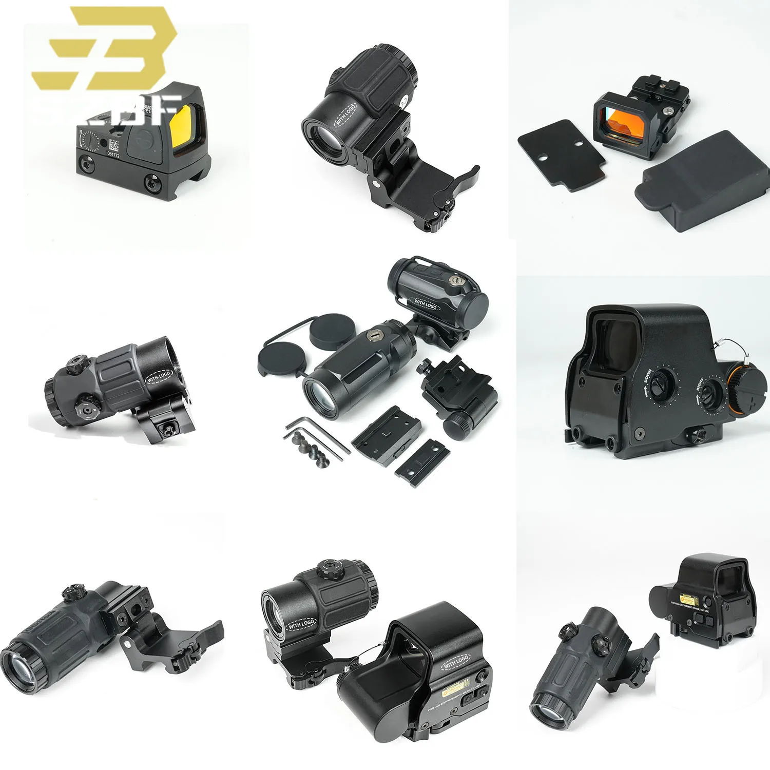 النطاق التكتيكي G33/G43/G45 المكبر 558/R5 ريد دوت البصر J5 البصريات المكبر VIS */R * R نقطة حمراء صغيرة تناسب 20 مللي متر السكك الحديدية #1