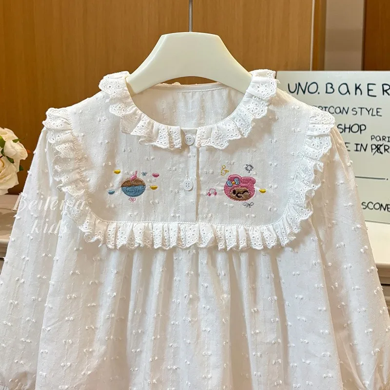 New Girls Spring Summer White Shirt For Baby Girls Korean Casual Style Fashion Kids Beautiful Top - view 4