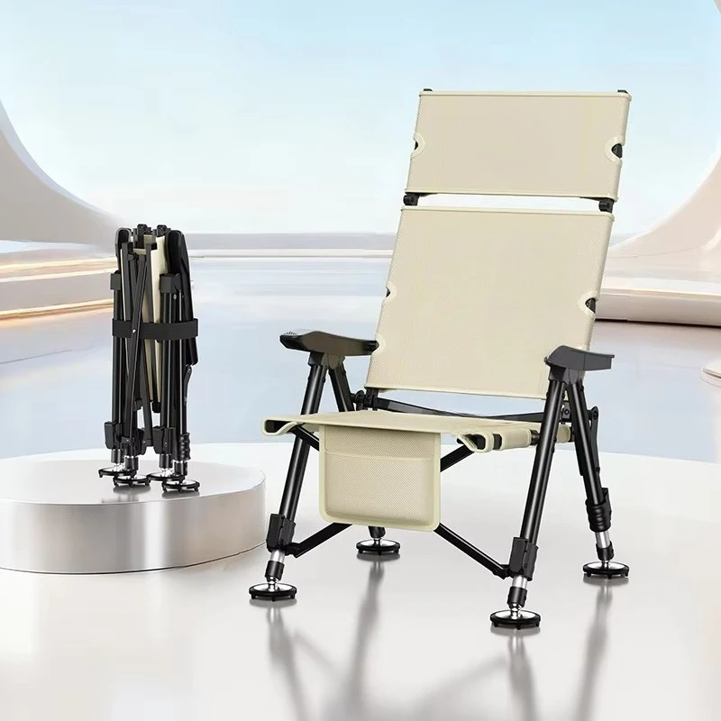 Fishing bed chair foldable portable durable belt retractable backrest