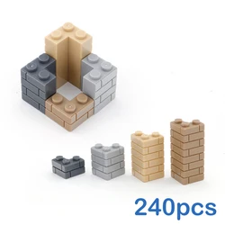 Accessoires pour construire des murs épais, briques de 1 + 2 points, lot de 240 pièces de blocs de construction pour jouets éducatifs pour les enfants, compatibles avec marques connues,