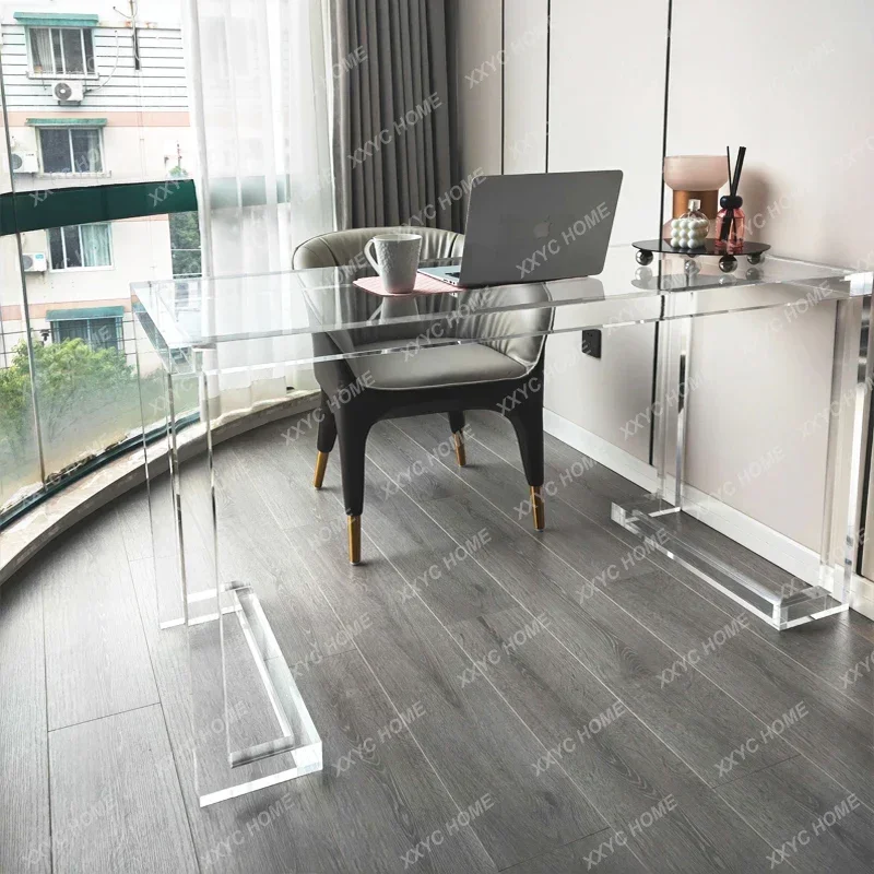 Internet Celebrity Acrylic Table Transparent Suspension Desk Creative Boss Office Computer Desk Bedroom Makeup Desk Set