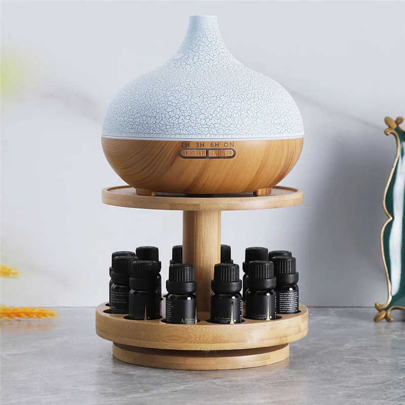 

Essential Oil Diffuser Stand Round Stand Tray Double Layer Essential Oil Display Stand Essential Oil Storage Rack