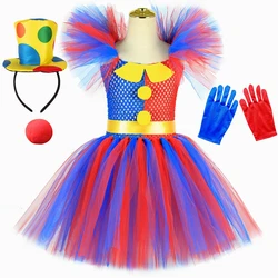 Pomni-Vestido Tutu dos desenhos animados para crianças, O incrível palhaço digital do circo, Cosplay para meninas, Halloween Carnival Party Clothes