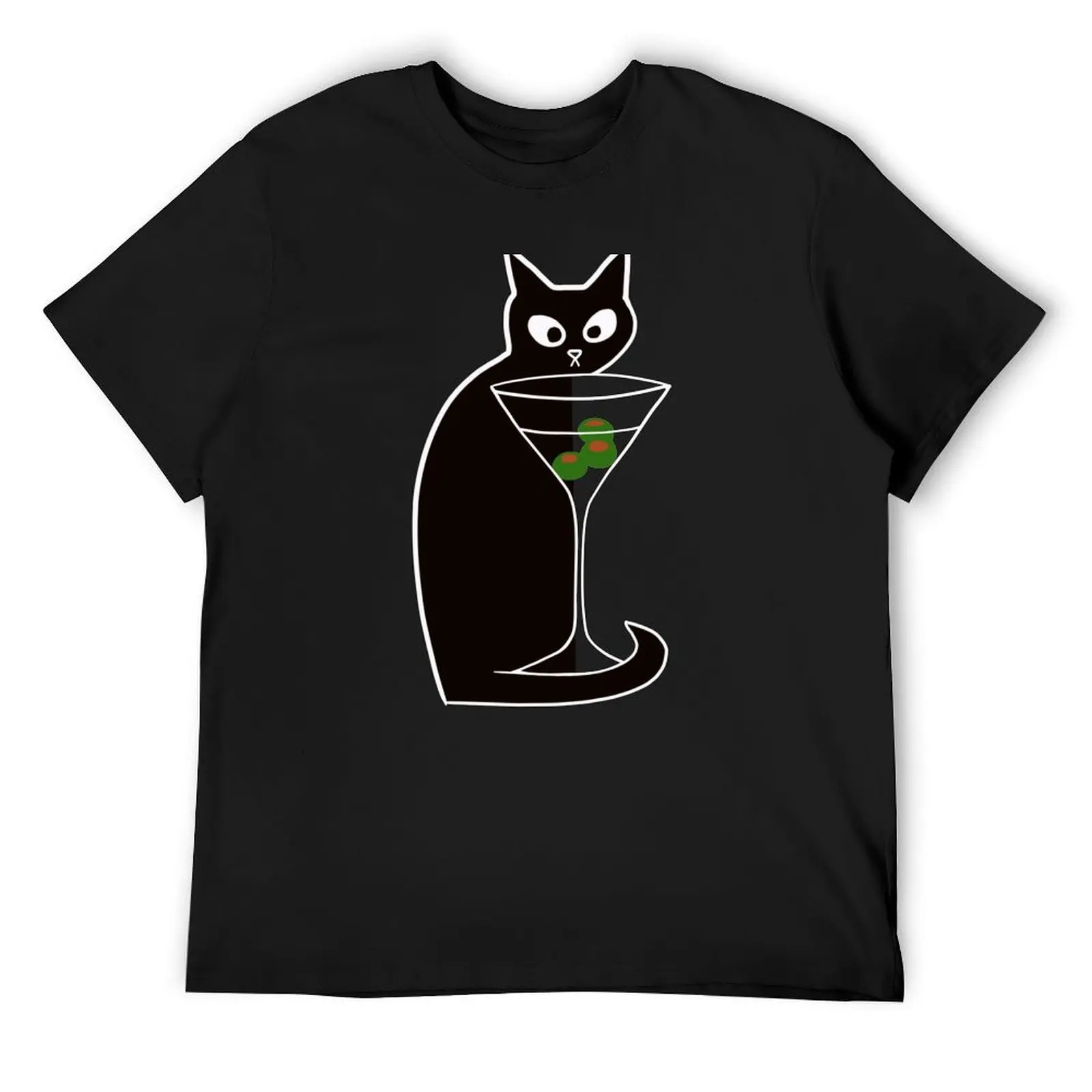 

Black Cats Love Martinis | Shaken Not Stirred T-Shirt Anime t-shirt street wear cute clothes kawaii clothes mens white t shirts