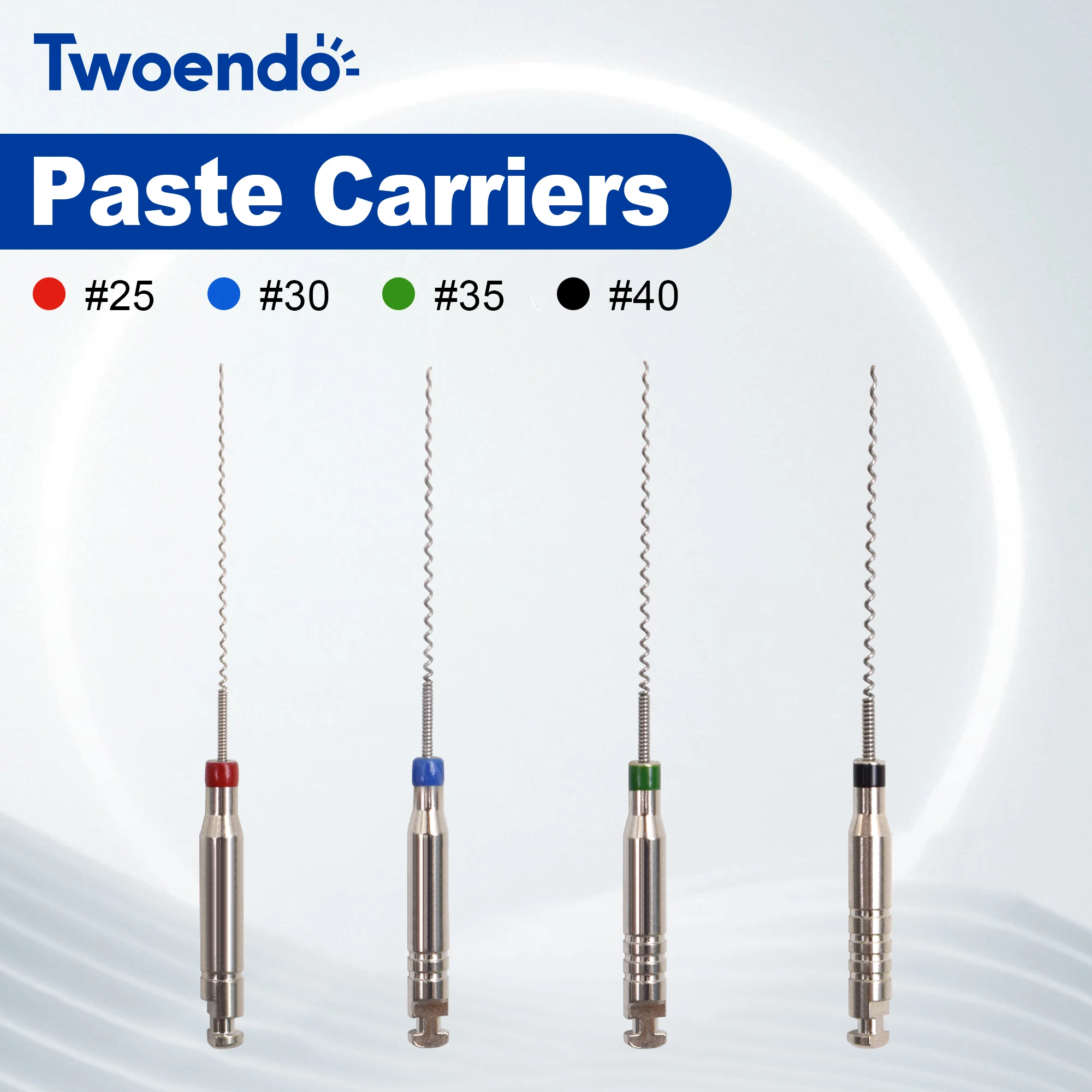 Twoendo Dental Dentistry Paste Carriers Endodontic Reamers Drill Endo Files Dentist Materials #25-40 21mm 25mm 4 Pcs/box