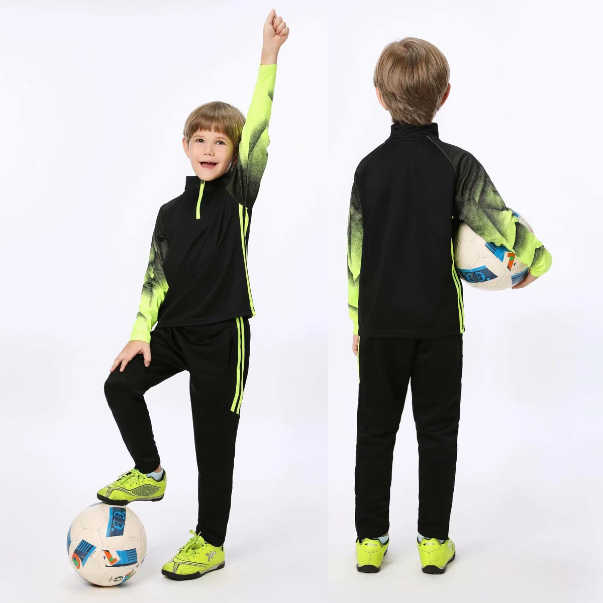 Kids Soccer Tracksuit Boys Zipper Football Jacket Pants Child Football Jerseys Kits Survetement Clothes Soccer Training Uniforms