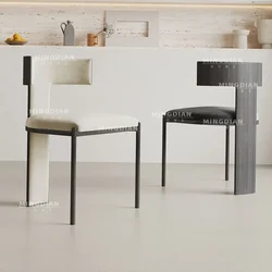 Modern Simple Leather Fabric Restaurant Backrest Chair Affordable Luxury Hotel Coffee Iron Chairs