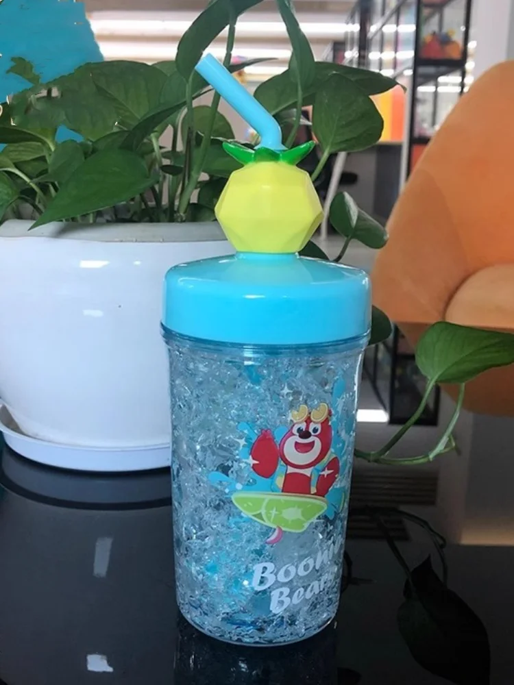 Joyful World Cartoon Bear Toy Water Bottle - Big Bear & Little Bear Crushed Ice Cold Drink Cup - Children's Gift & Souvenir