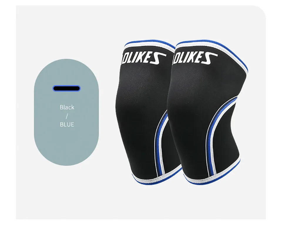 AOLIKES Gym Kniestrümpfe für Männer und Frauen (Paar) | 7 mm dicke Neopren-Kompressions-Kniebandagen | Für Kniebeugen, Gewichtheben – Detail 6