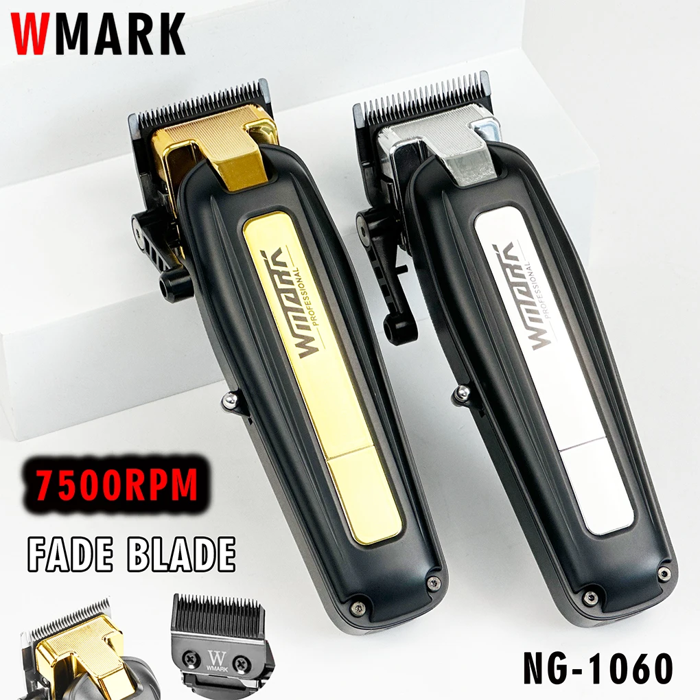 WMARK-cortadora de pelo eléctrica profesional NG-1060 para hombre, cabezal de aceite con Motor de 7500RPM, cuchilla recortadora para barbería, 5