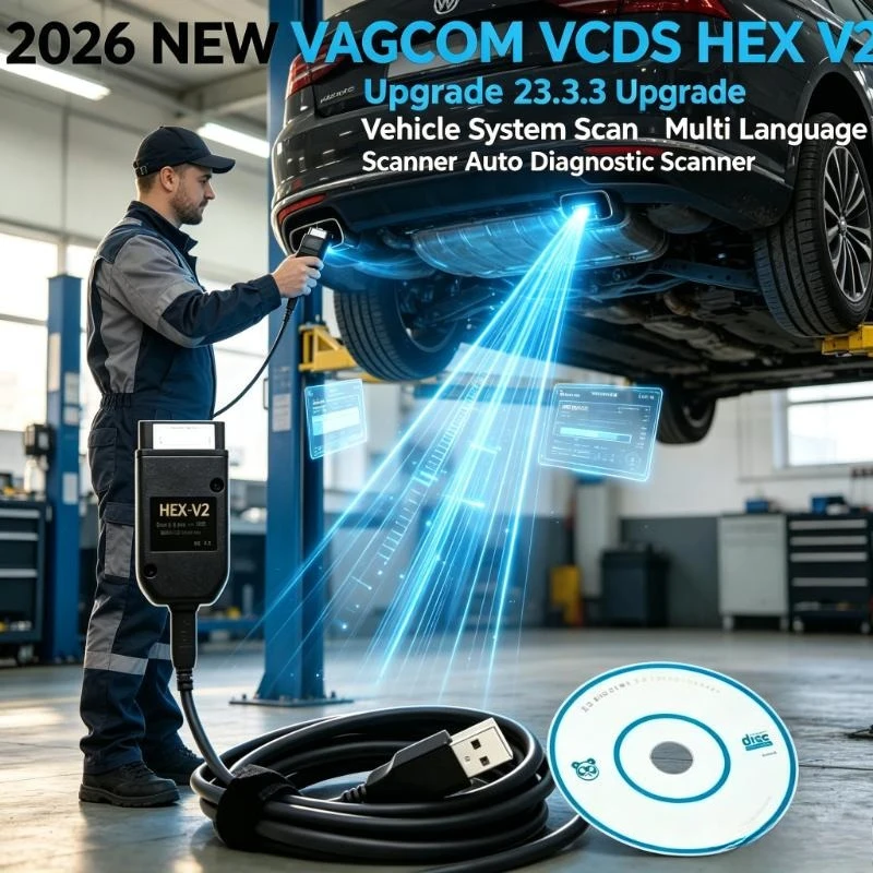 NEW  VCDS VAGCOM Interface VCDSCAN HEX V2 Update 23.3.3 FOR VW For AUDI Skoda Seat Multi-Language Car  Diagnostics Tools