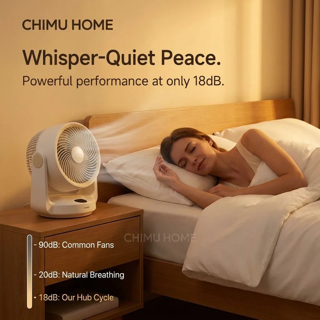 【CHIMU HOME】Умный настольный турбинный вентилятор с атмосферной циркуляцией воздуха, 17000 об/мин, ультратихий, со светодиодным дисплеем, для офиса и спальни