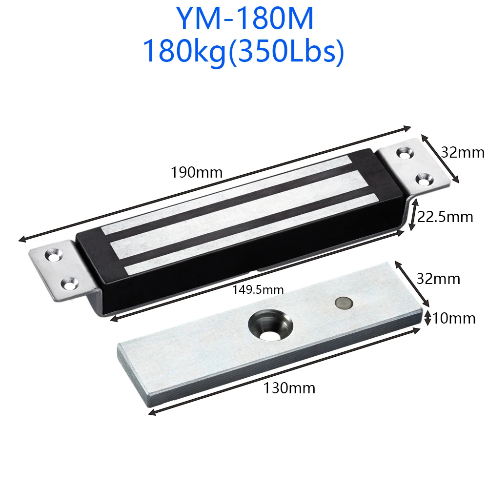 

YILIN YM-180M YM-180M-S YM-280NM YM-280NM-S Flush Mount Single Door Magnetic Lock for glass door, wooden door, fireproof door