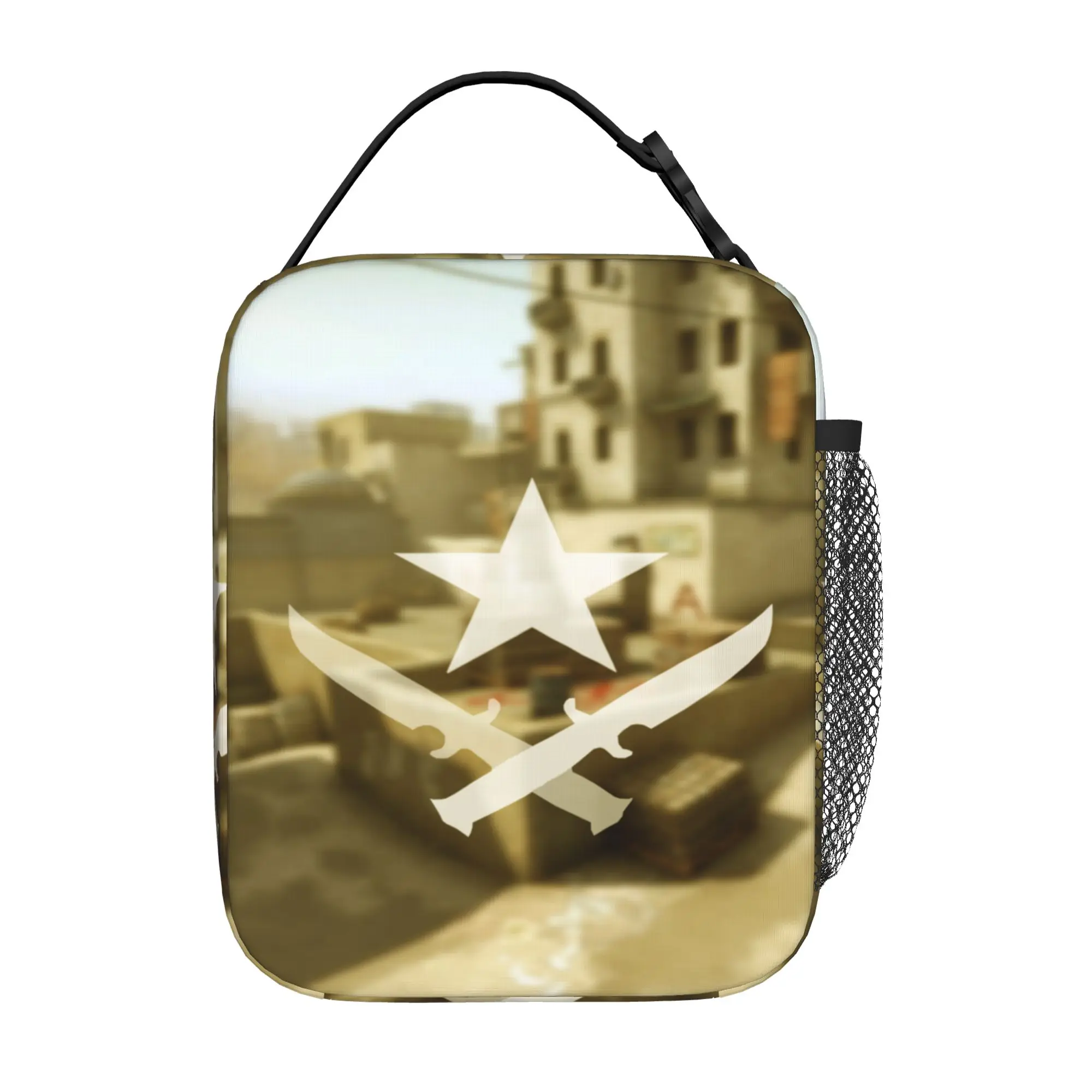 Back to school season  Lunch Box Bag CSGO Star Dual Knife Desert Map Art Washable Super Quality Daily Food Storage Lunch Bag