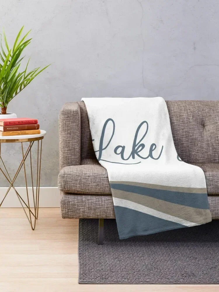 Lake House, On Lake Time, Lake, best lake house, best Throw Blanket Thermal Plaid Polar Blankets