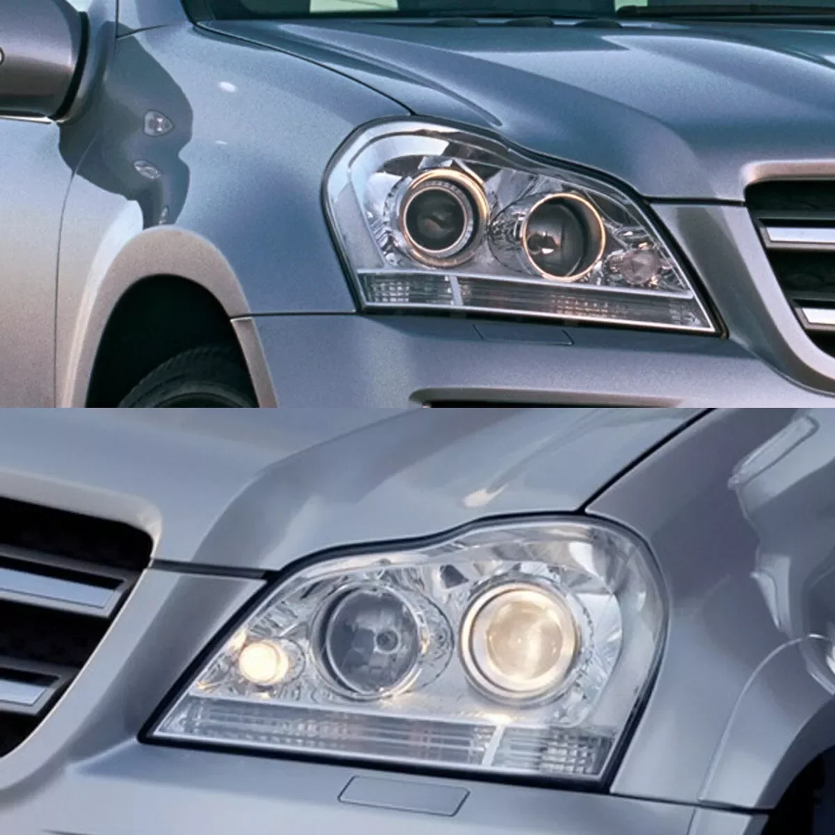 For Benz GL-Class Lamp shade GL350 GL450 GL500 X164 2007-2012 Headlight Lens Cover Headlamp Shell A Pair Lamp-chimney