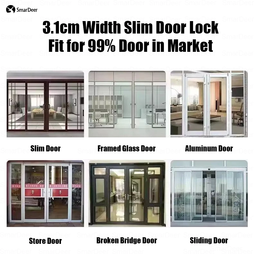 SmarDeer Electronic Door Lock for TTLock Waterproof Fingerprint Lock Sliding Door Smart Lock Aluminum Door Intelligent Lock