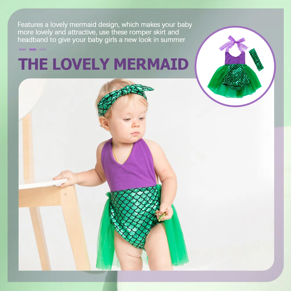 Girls Romper Mermaid Dress Lace Dropshipping Baby Summer Clothes Outfit