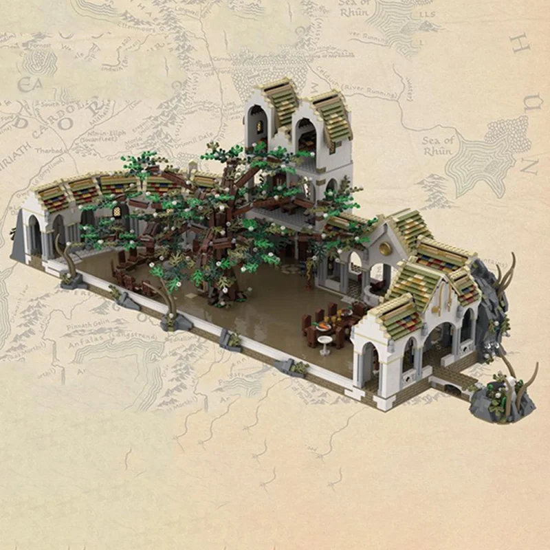 21067 قطعة MOC UCS Rivendell حزمة كاملة نموذج اللبنات هدايا عيد الميلاد البناء تجميع اللعب لتقوم بها بنفسك الطوب عيد ميلاد #6