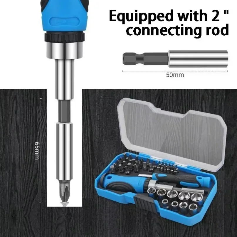 

44 PCS Multifunction Screwdriver Ratchet Bit Kit One Word Cross Hexagon Screwdriver Small Screwdriver Socket Head Set