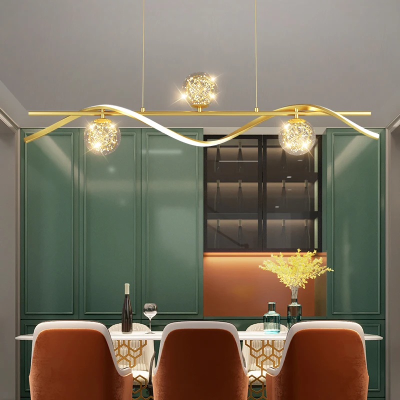 Simple Led Restaurant Pendant Lights Creative Light Luxury Starry Dining Table Bar Chandelier Modern Home Interior Lighting Lamp