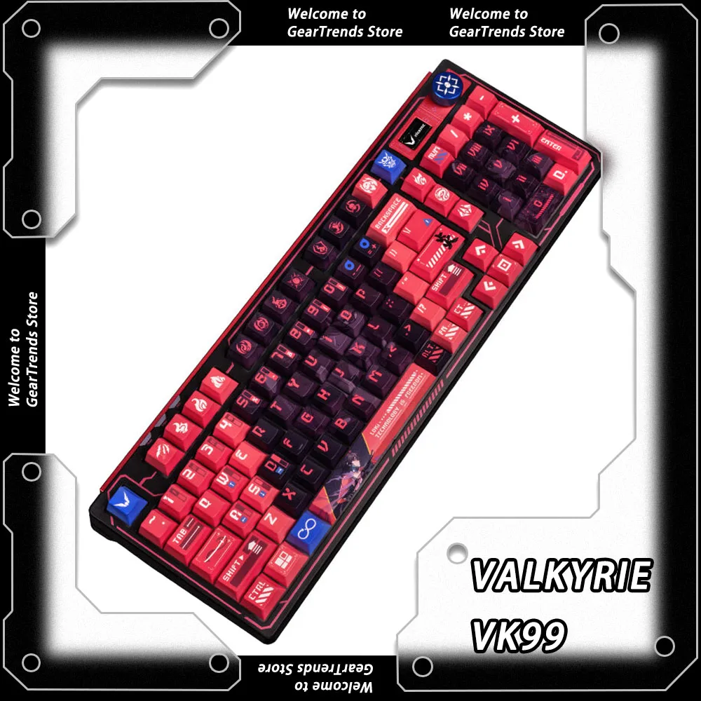 VALKYRIE VK99 2.4G Bluetooth Wireless Three Mode Mechanical Keyboard Customize PBT Keycaps Knob Smart Screen Gasket Keyboard