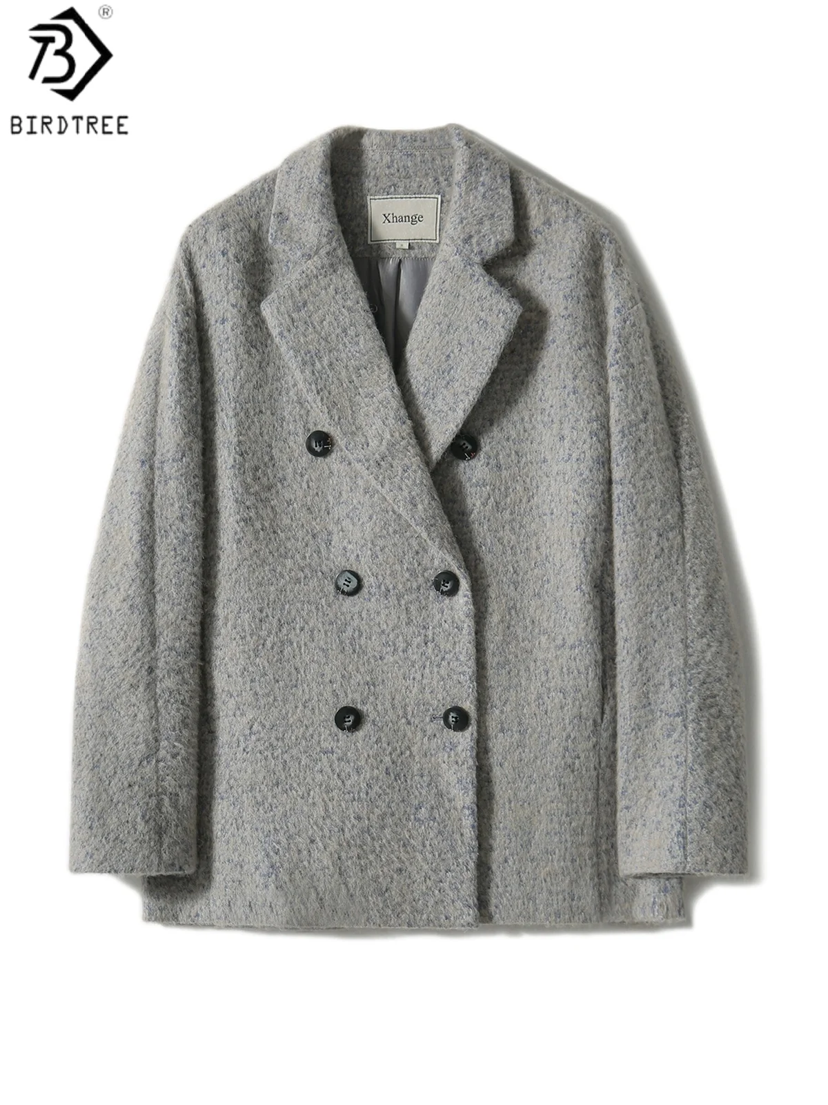

Birdtree Wool Blend Coat,Women 2025 Autumn Winter New Elegant Office Lady Coats,Commuting Style Medium Length Suit T59829JF