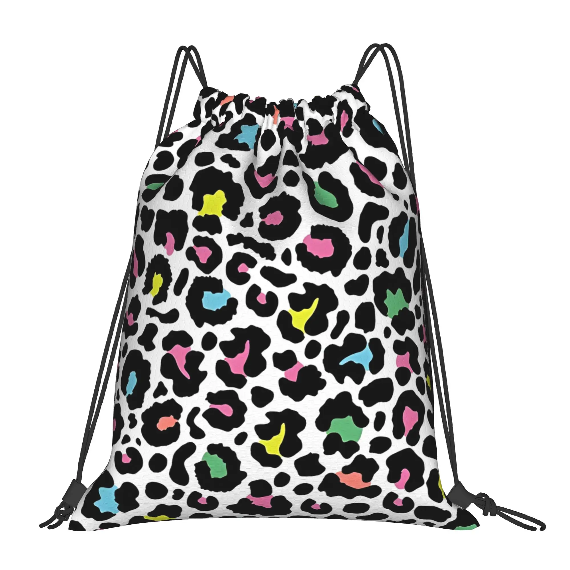 Modern Leopard Print  Cheetah Cameo Multi-function Pocket Men Women Storage Backpack Teenager Travel Bag Print Drawstring Bags