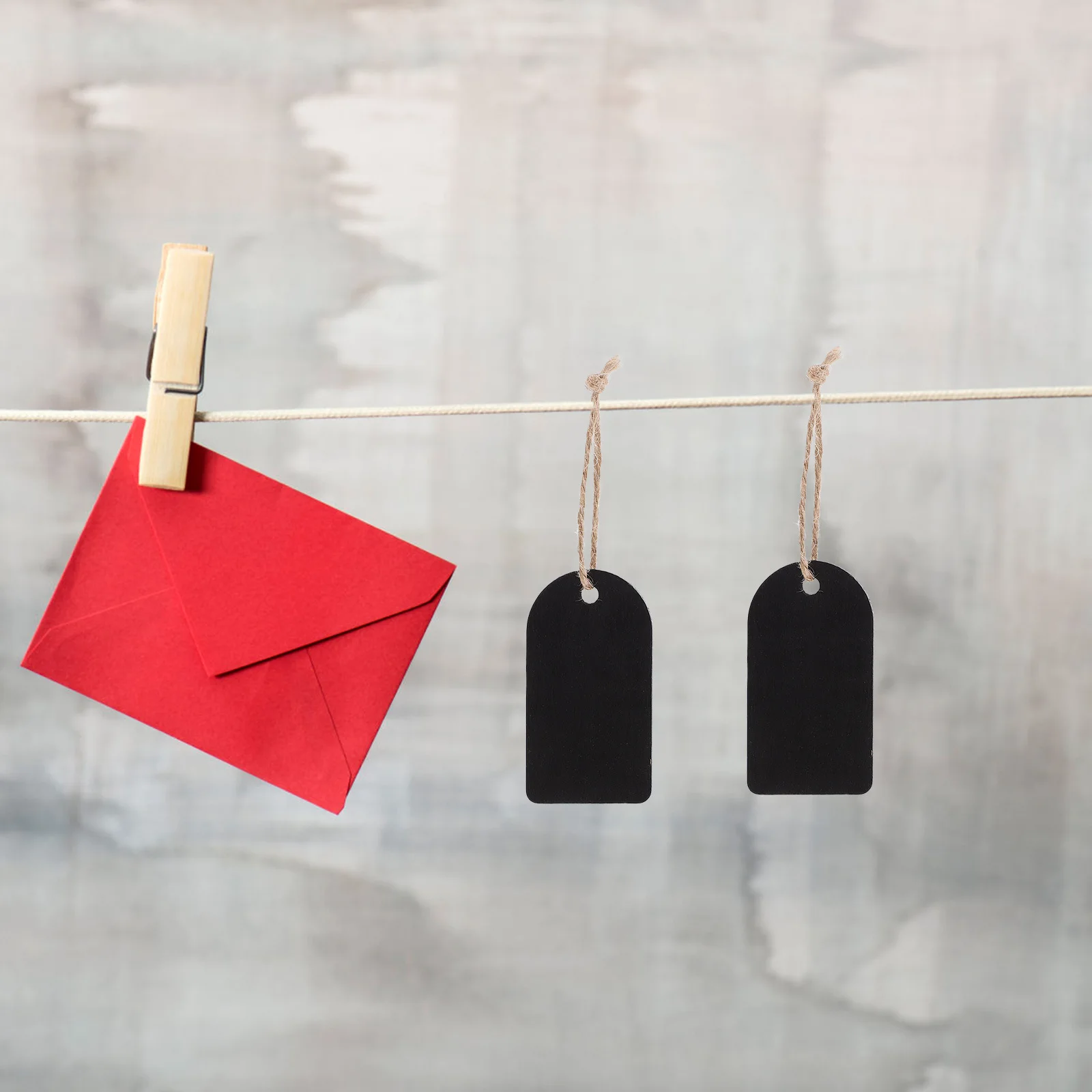 

50Sets Mini Hanging Blackboard Tags Double-Sided Writable Wooden Chalkboard Labels for Store Price Clothing Tags