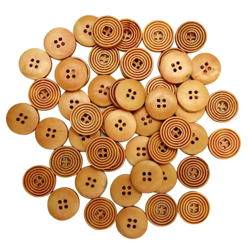 100 шт. деревянные пуговицы Spiricle Light Coffee 0 мм для шитья