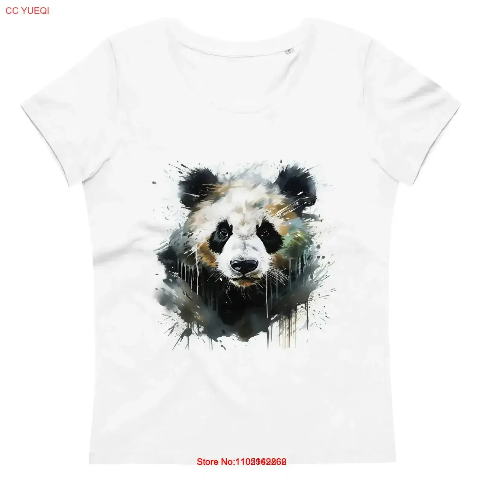 World of Wilds Splatter Panda 2 Women's Standard T Shirt vintage Washed Casual Slightly streetwear Comfortable designer clothes