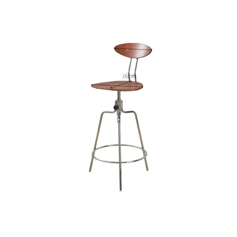 Rotating Bar Chair Household High Stool Solid Wood Lifting High Chair