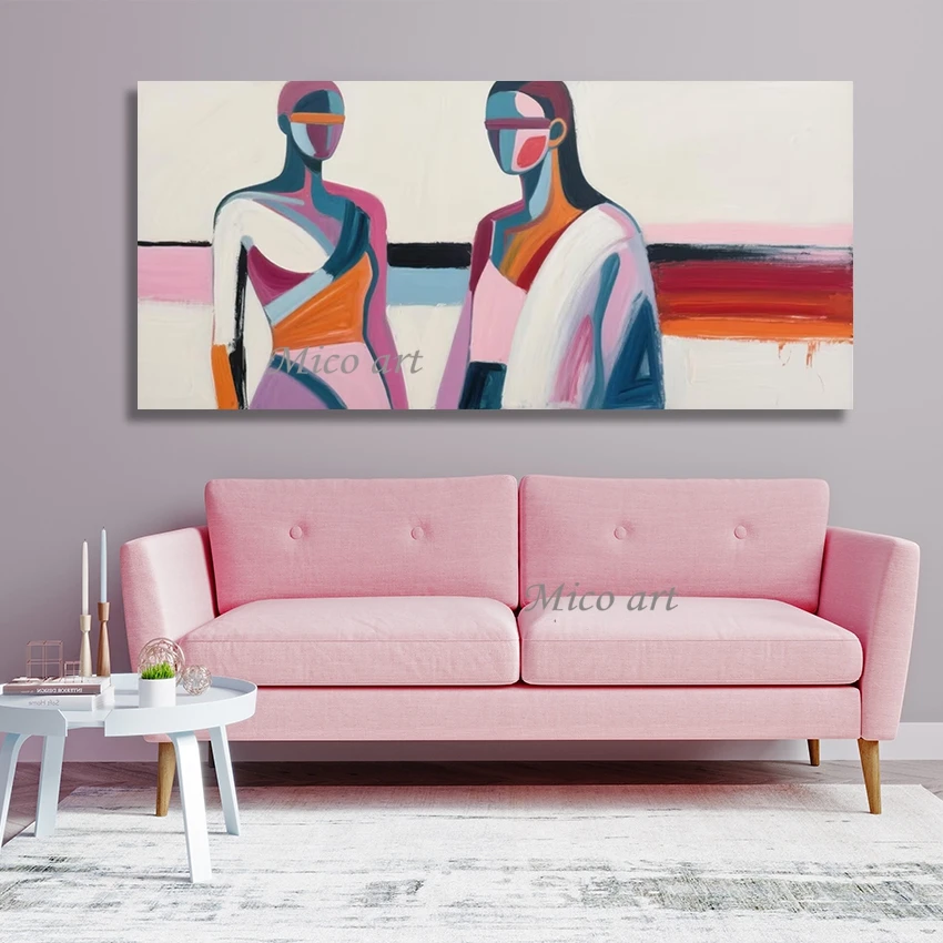 

Modern Simple Style Design Hand Drawing, Figure Abstract Oil Paintings, Canvas Art Wall, No Framed, Picture Wholesale Artwork