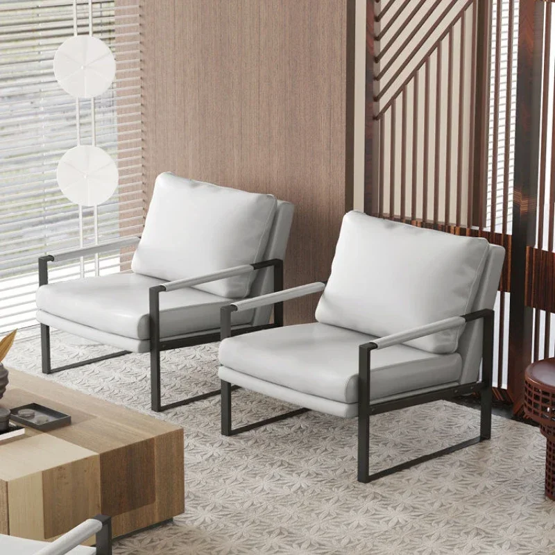 

Nordic lazy sofa light luxury sales single wrought iron leisure chair balcony negotiation bedroom living room minimalist sofa