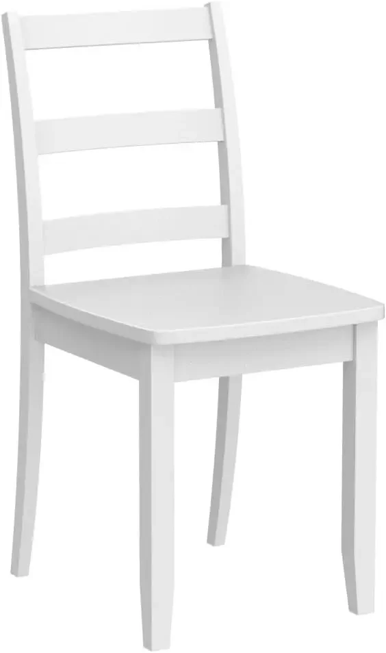 Wood Dining Chairs Set of 2 White - Wooden Kitchen Chairs with Solid Rubber Wood Legs, Non-Slip Foot Pads, Max L