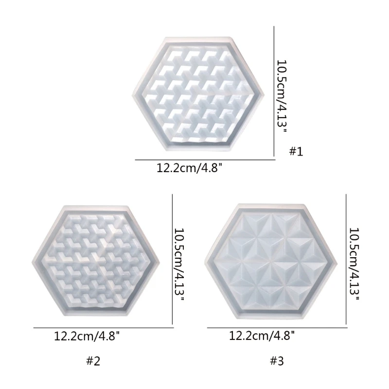 Bandeja hexagonal silicona para soporte pasteles, moldes para taza fruta, estación comida, molde para servir