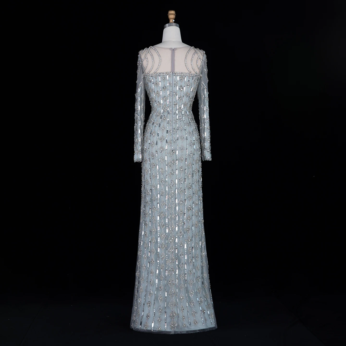 Sharon Said Luxuriöses Salbeigrünes Abendkleid Dubai Muslimisches Meerjungfrauenkleid mit Langen Ärmeln Islamisches Hochzeits-Party-Ballkleid SS398 Maßanfertigung – Detail 6