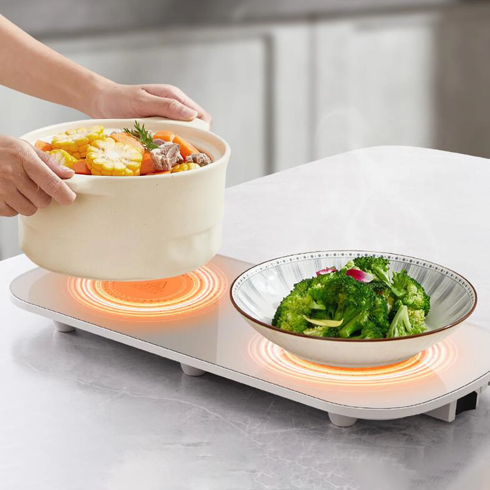 Electric Warming Tray Valentines Day Gifts Nice Gift Hot Plate Table Heating Board for Home Kitchen Housewarming Dinners Holiday