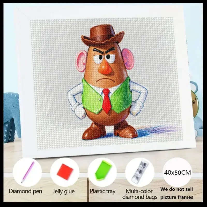 

1 шт. 5D DIY полный дрель набор для алмазной живописи, г-стер Картофельная голова История игрушек Персонаж фильма Большой драгоценный камень Кристалл Художественный набор, Злой картофельный человек