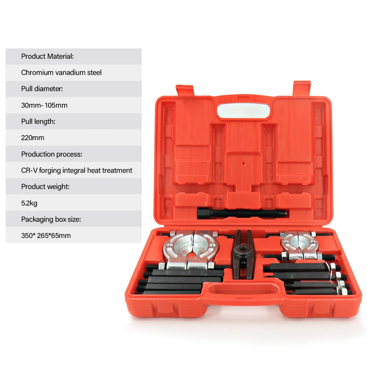 12 IN 1 Gear Bearing Splitter Fly Wheel Seperator Puller Set Kit with Red Case