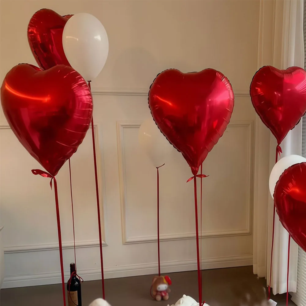 

6PCS 32Inch Heart Balloon 81cm Red Heart Shape Air Party Balloons Valentines Day Wedding Love Decorations Marriage Foil Balloon