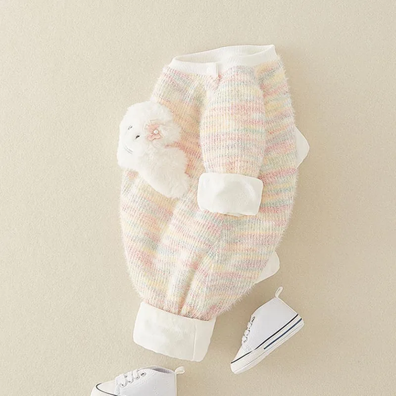 الشتاء الوليد الاطفال محبوك بذلة سميكة تسلق رومبير طفل الفتيان الفتيات بلون عادية الخريف الشتاء ملابس الطفل