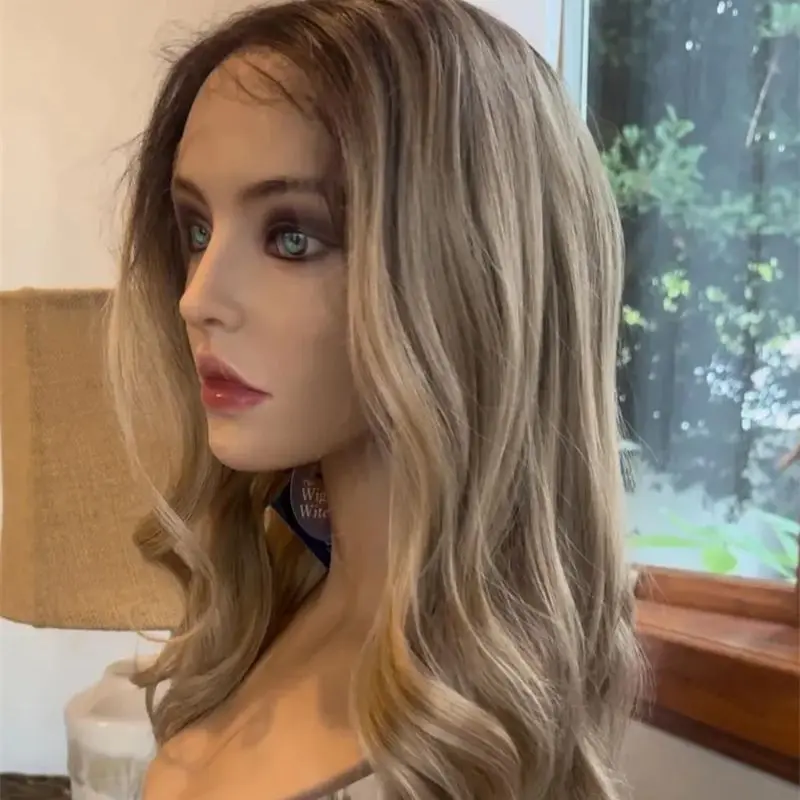 

Ombre Blonde Brown Balayage Wig High Quality Synthetic HD Lace Front Wigs Body Wave Glueless Wigs for Women Heat Resistant Fiber