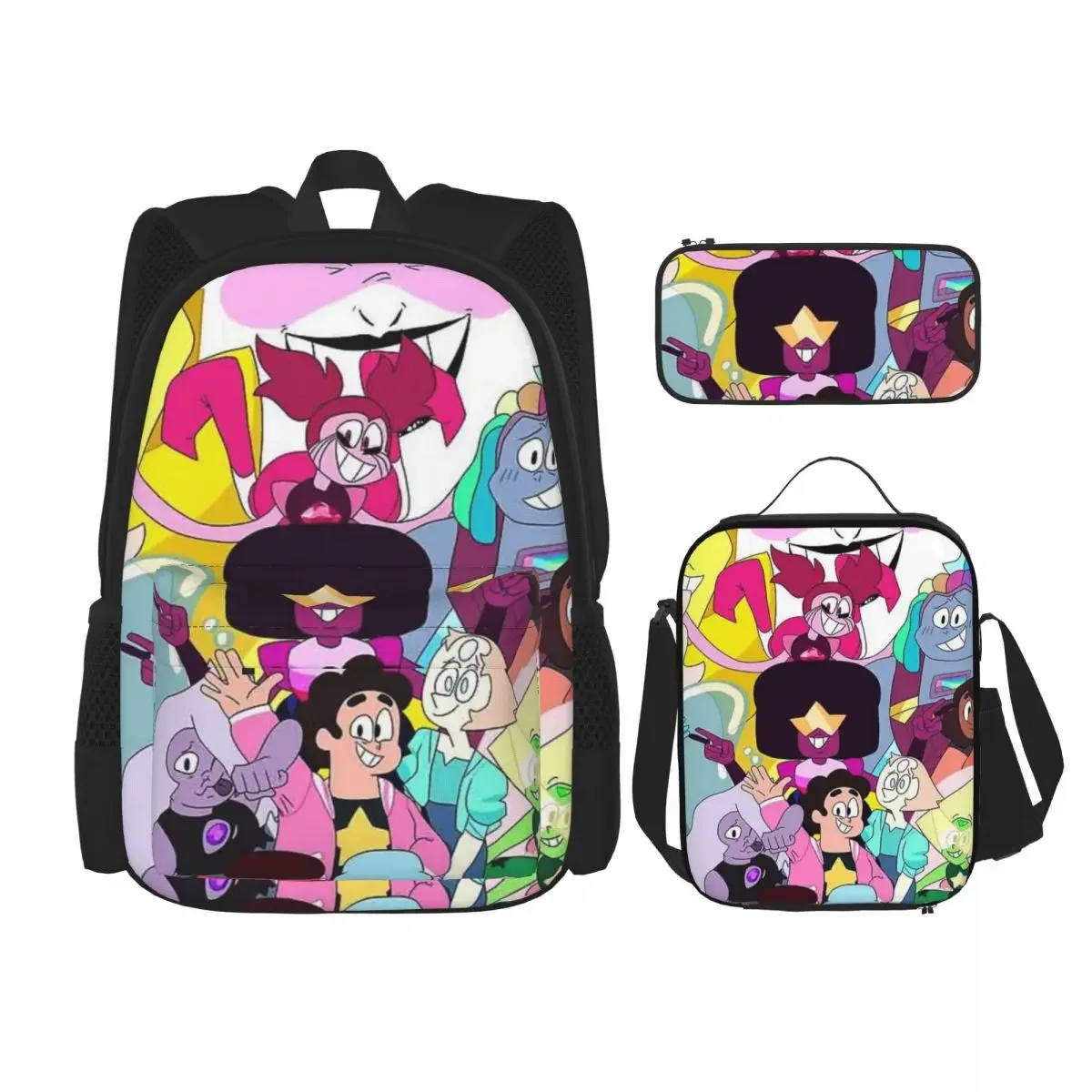 Goodbye Steven Universe Backpacks Boy Girls Bookbag Children School Bags Cartoon Kids Rucksack Lunch Bag Pen Bag Three-Piece Set