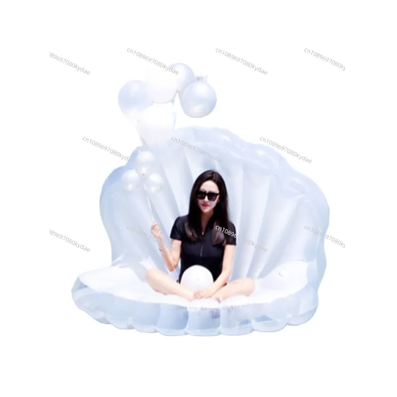 Suitable for inflatable pearl shell sofa floating row  ring water floating mat  bed mount swimming pool  toy