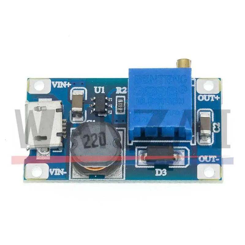 1pcs/10pcs MT3608 DC-DC Adjustable Boost Module 2A Boost Plate Step Up Module with MICRO USB 2V-24V to 5V 9V 12V 28V