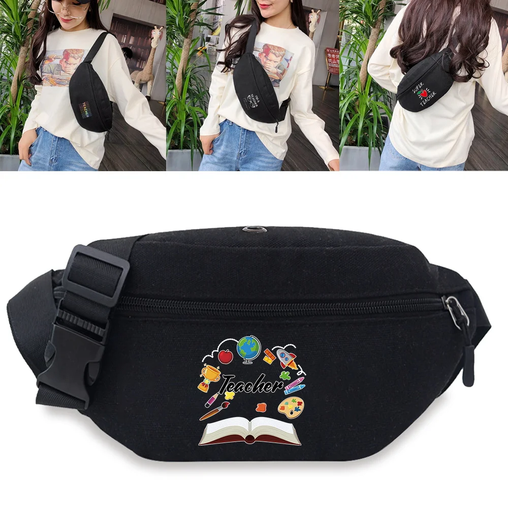 

Women's Waist Bag Belt Bags Teacher Print Shoulder Crossbody Chest Bag Female Travel Fashion Fanny Pack Banana Hip Purse Gift