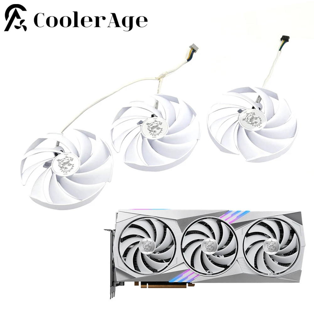 For MSI RTX 4080 Gaming X TRIO White Video Card Fan 95MM PLD10010B12HH RTX4080 Graphics Card Replacement Fan New Original